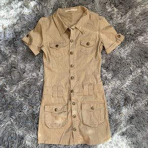 Button Up Khaki Dress